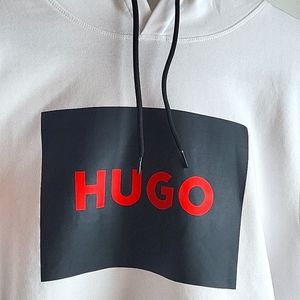 Hugo boss white logo sweatshirt hoodie